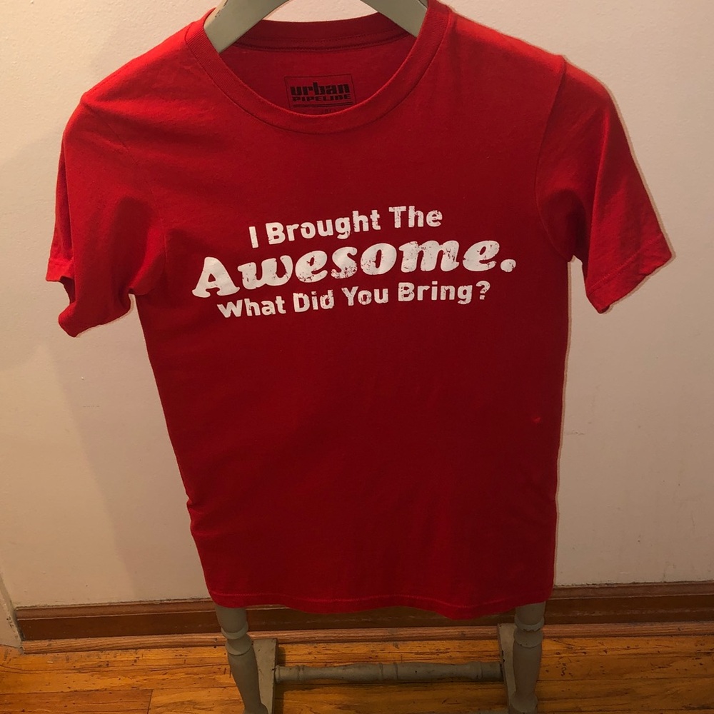urban pipeline Red Tee with White 'I Brought The Awesome' Graphic